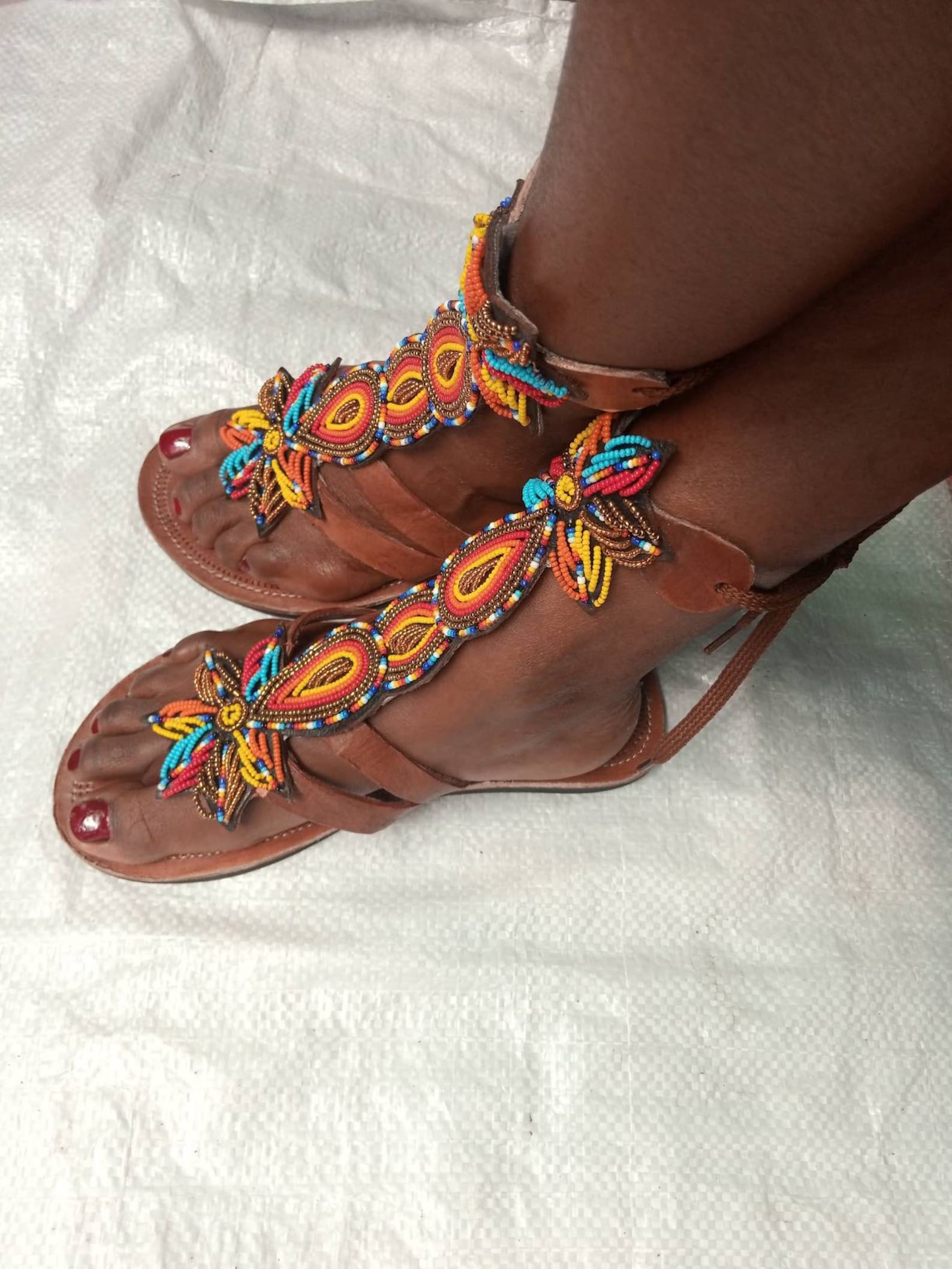 ankara gladiator sandals