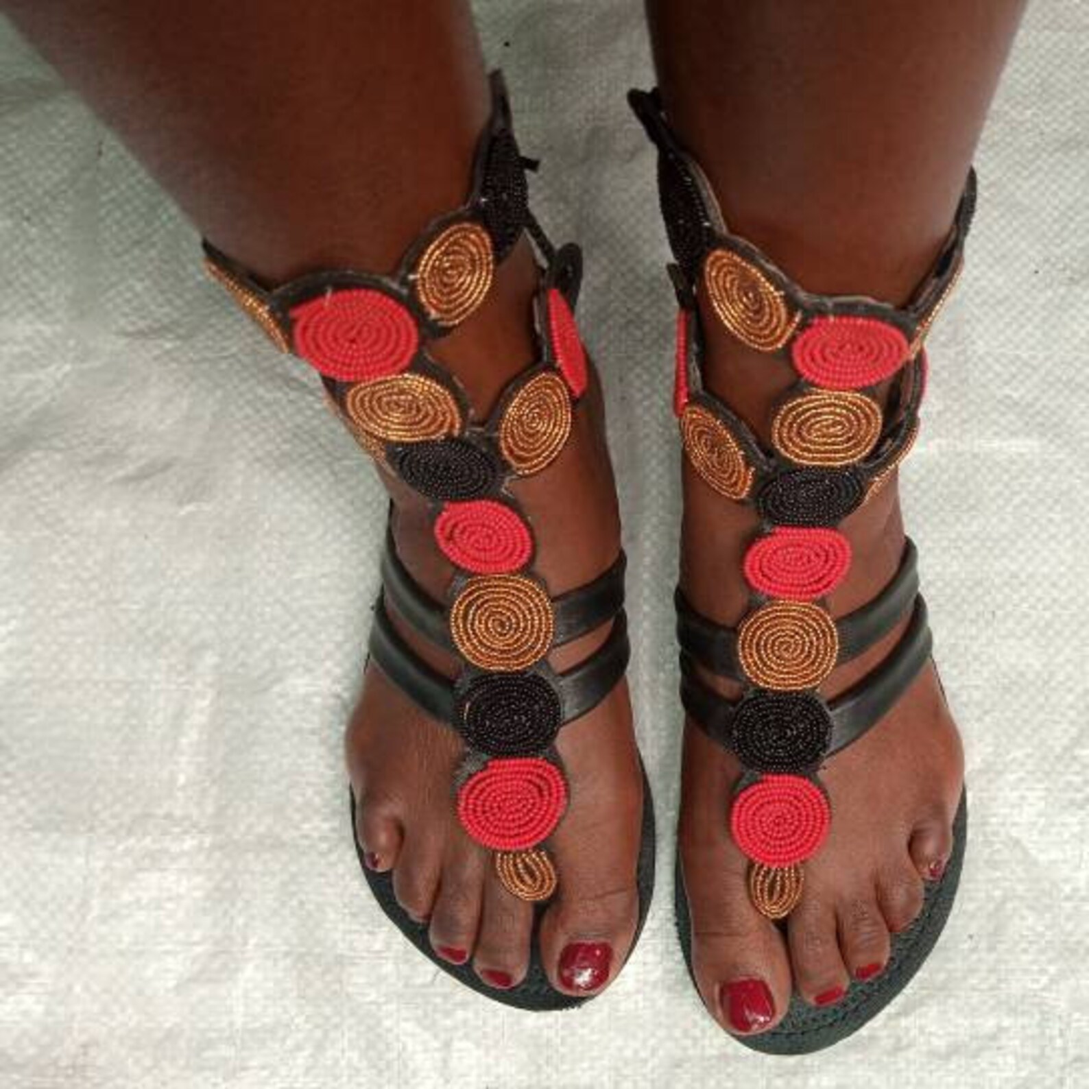 ankara gladiator sandals
