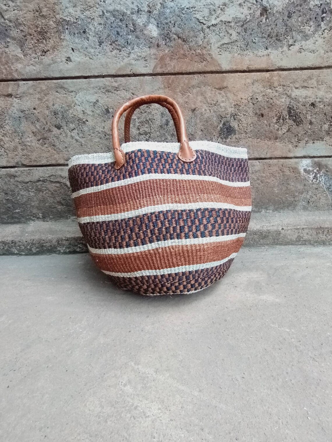 Woven bags for women kenyan woven bag market bag sisal | Etsy