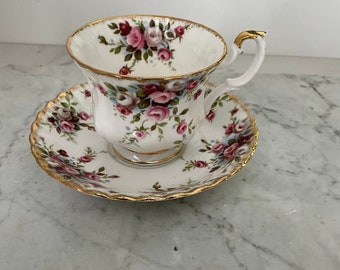 Tasse à thé et soucoupe vintage Royal Albert "Cottage garden" Ø 8,5cm