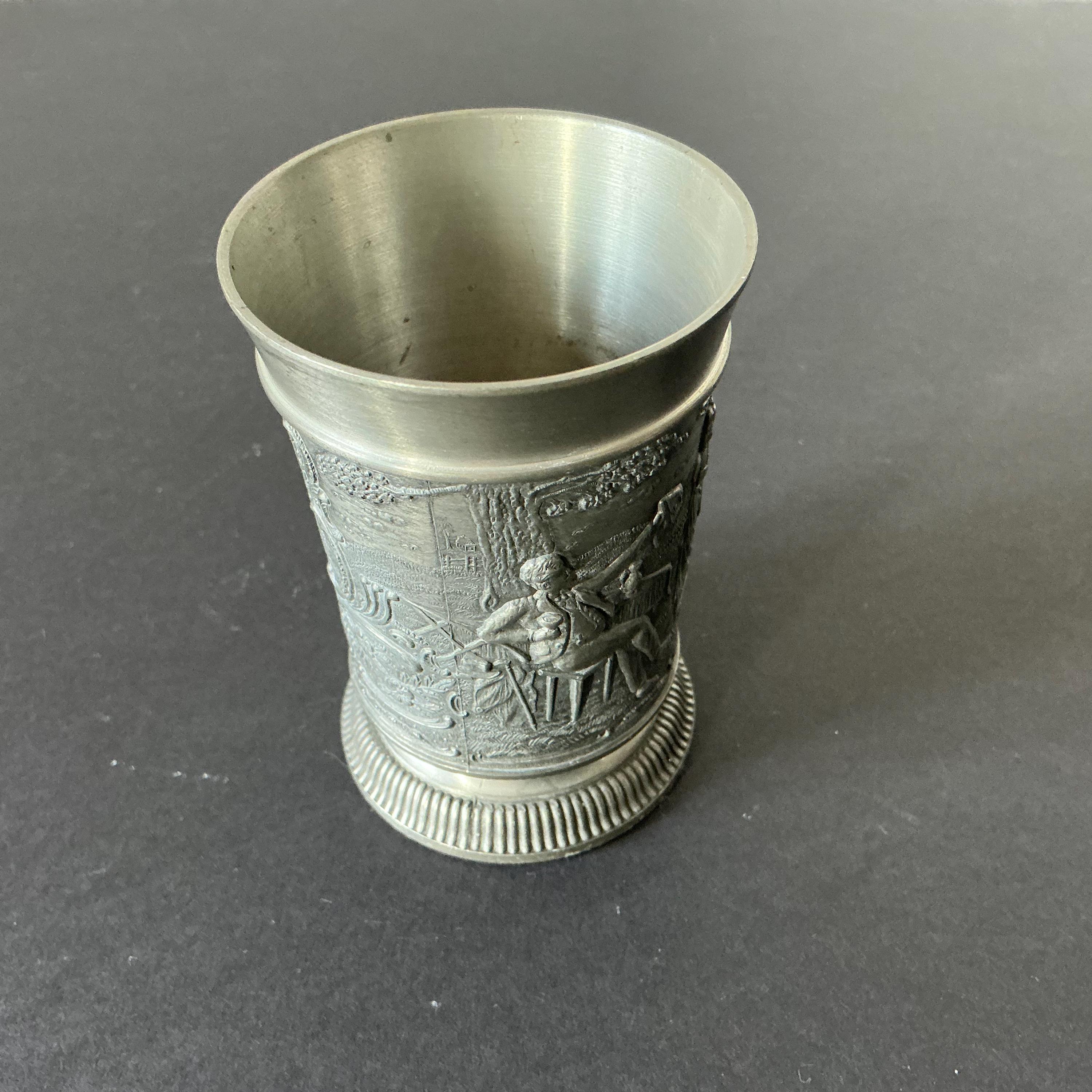 Authentic Vintage Frieling Zinn Pewter Shot Cup From Germany, Made