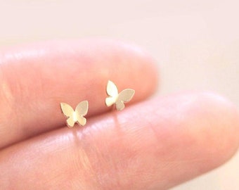 Mini Gold Butterfly Minimalist Stud Earring**Tiny Butterfly Earring**Geometric Earrings**Everyday Stud**Bridesmaid Gift for Her**Unique Gift