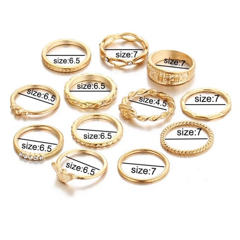 Stackable Rings Stackable Ring Set Dainty Gold Boho Rings Etsy