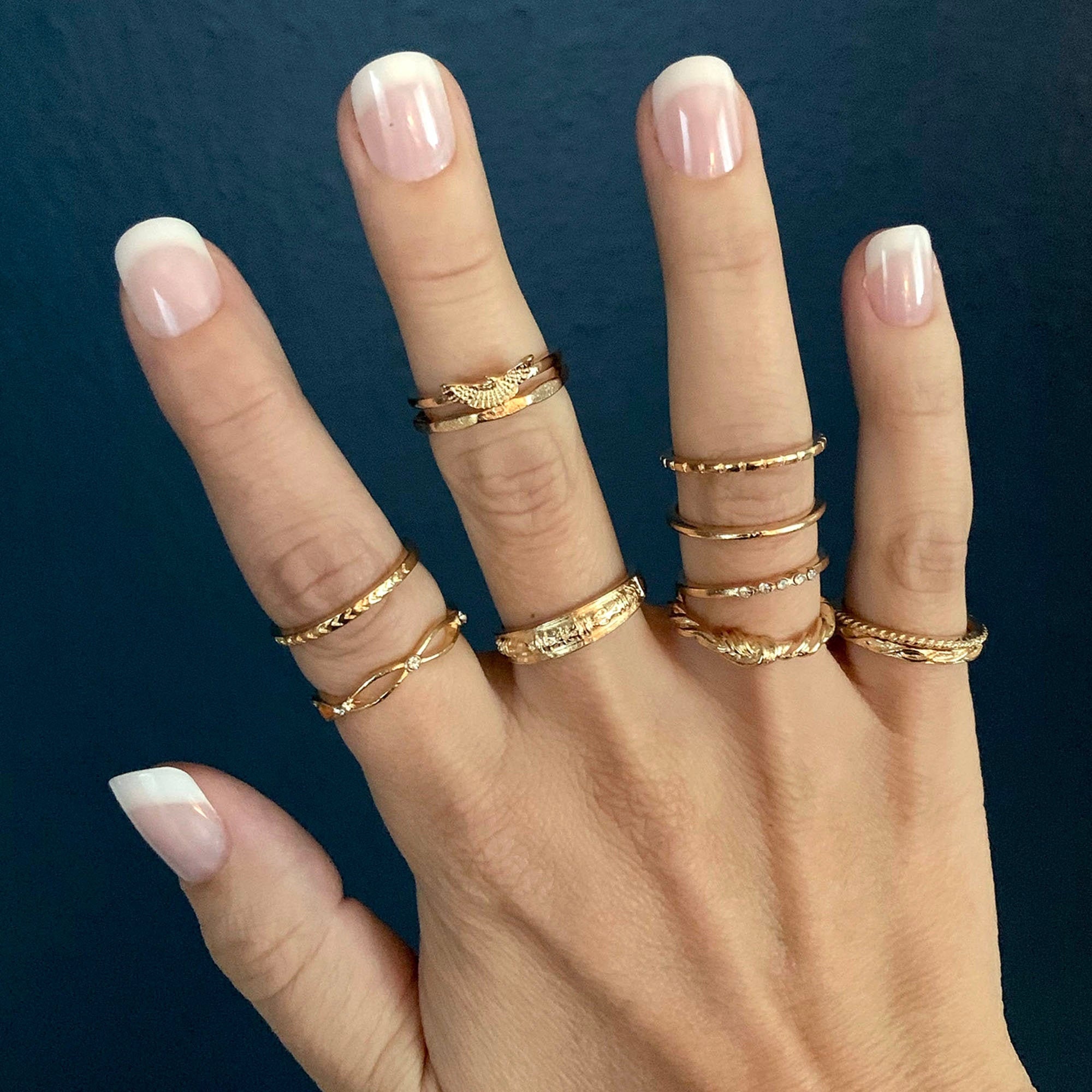 Boho Rings Set Bohemian Dainty Gold Rings Stackable Rings Set | Etsy