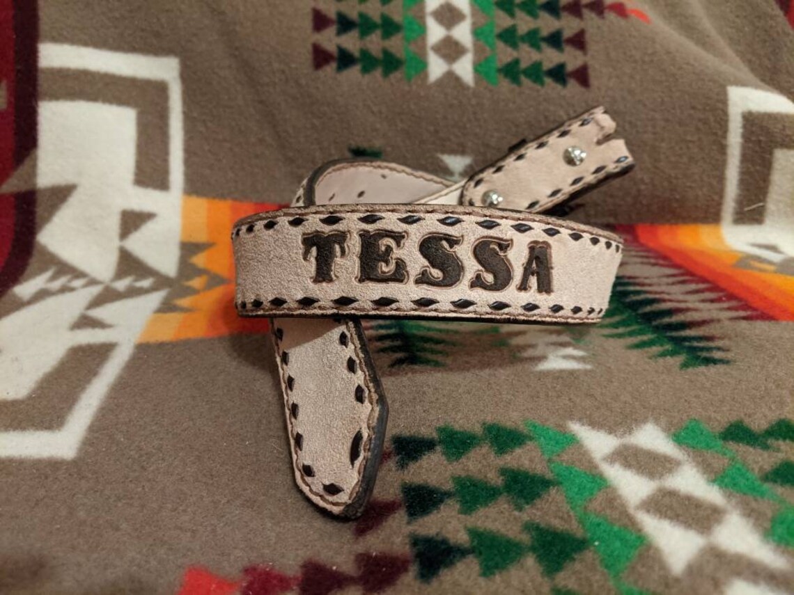 Custom Rough Out Leather Belt With Buck Stitching Etsy