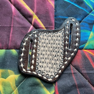 Custom Leather Pancake Pocket Knife Sheath
