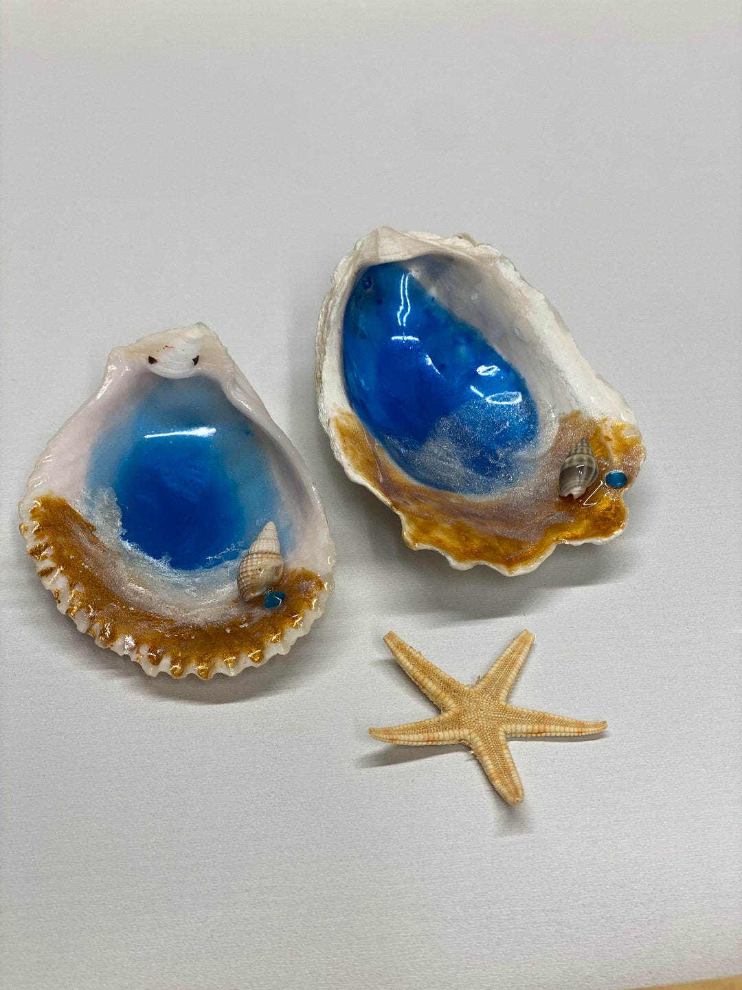 Oyster Shell Jewelry Holders/ Resin Ring Dishes/ Beach Ring Etsy UK