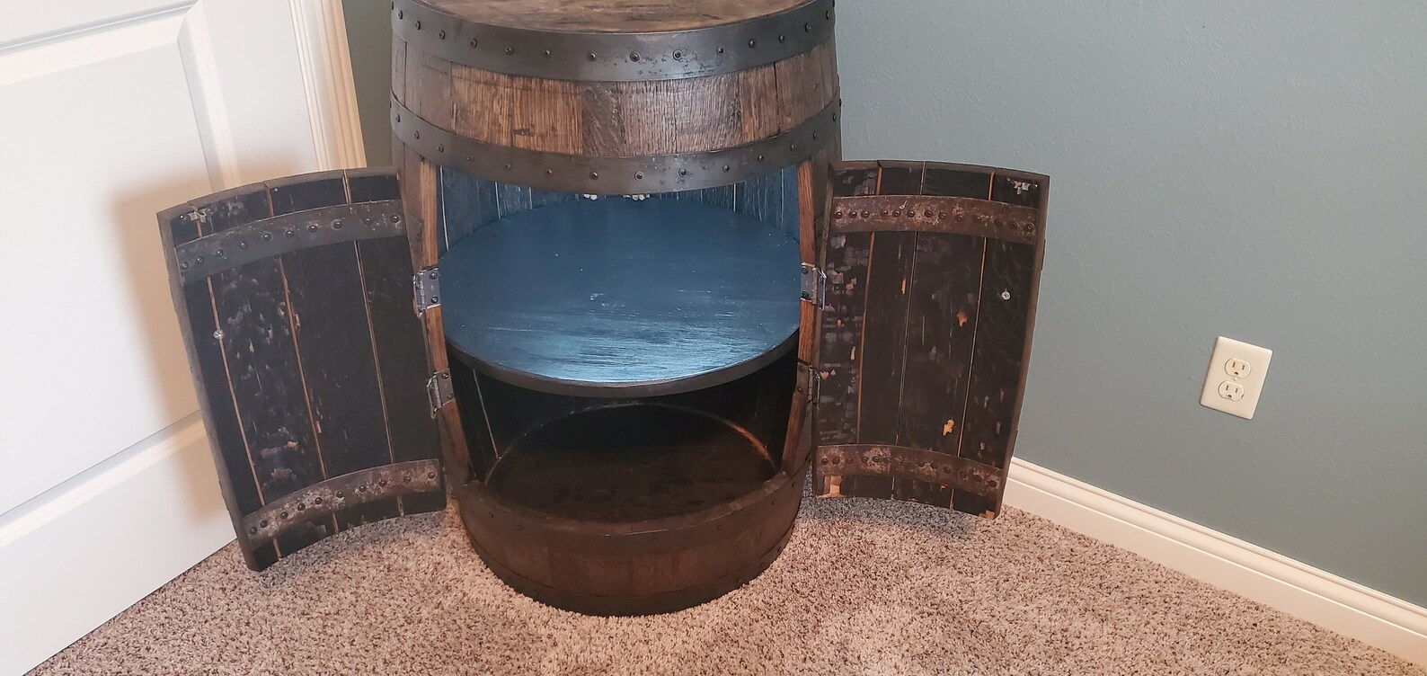 Jack Daniels full whiskey barrel bar shelf Etsy