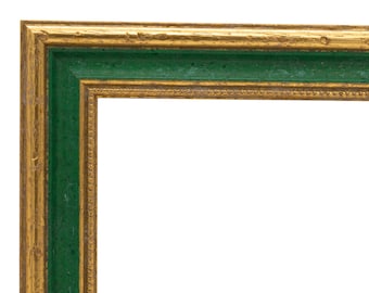 Fotolijst goud met groene serie 549, barok, antiek, vintage design - Alle maten - DIN A2 / A3 / A4 / A5 by FrameShop