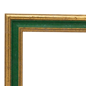 Picture frame gold with green series 549, baroque, antique, vintage design - All sizes - DIN A2 / A3 / A4 / A5 by FrameShop