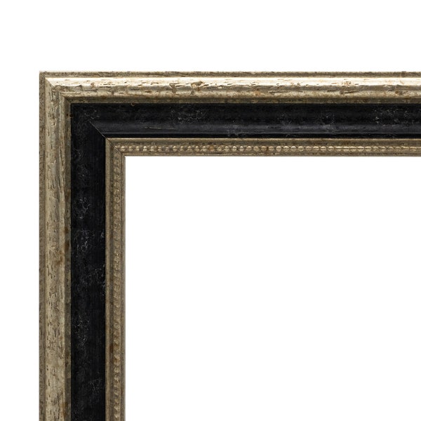 Cadre photo argent avec série noire 549, baroque, design vintage - Toutes les tailles - DIN A2 / A3 / A4 / A5 by FrameShop