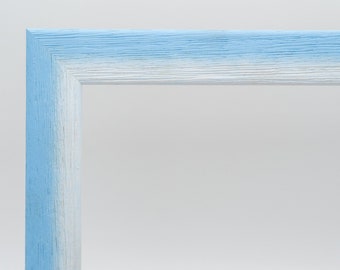 Picture frame baby blue with white on natural grain of the series 30RS - All sizes - DIN A2 / A3 / A4 / A5 by FrameShop