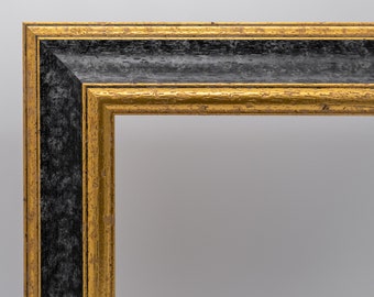Picture frame gold with black series EC, baroque, vintage design - All sizes - DIN A2 / A3 / A4 / A5 by FrameShop