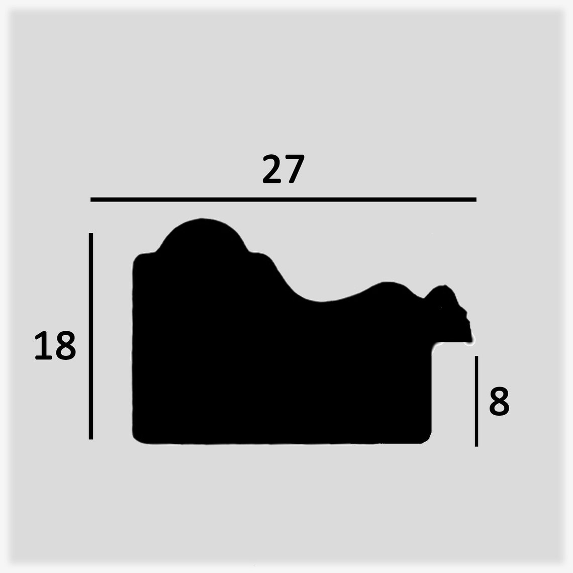 Bilderrahmen Silber mit Schwarz Serie 549 Barock Vintage