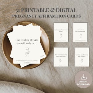 Cartes de confirmation de grossesse – Téléchargement numérique instantané | Versions imprimable et pour téléphone | Cadeau pour maman pleine de conscience | La collection Maternité