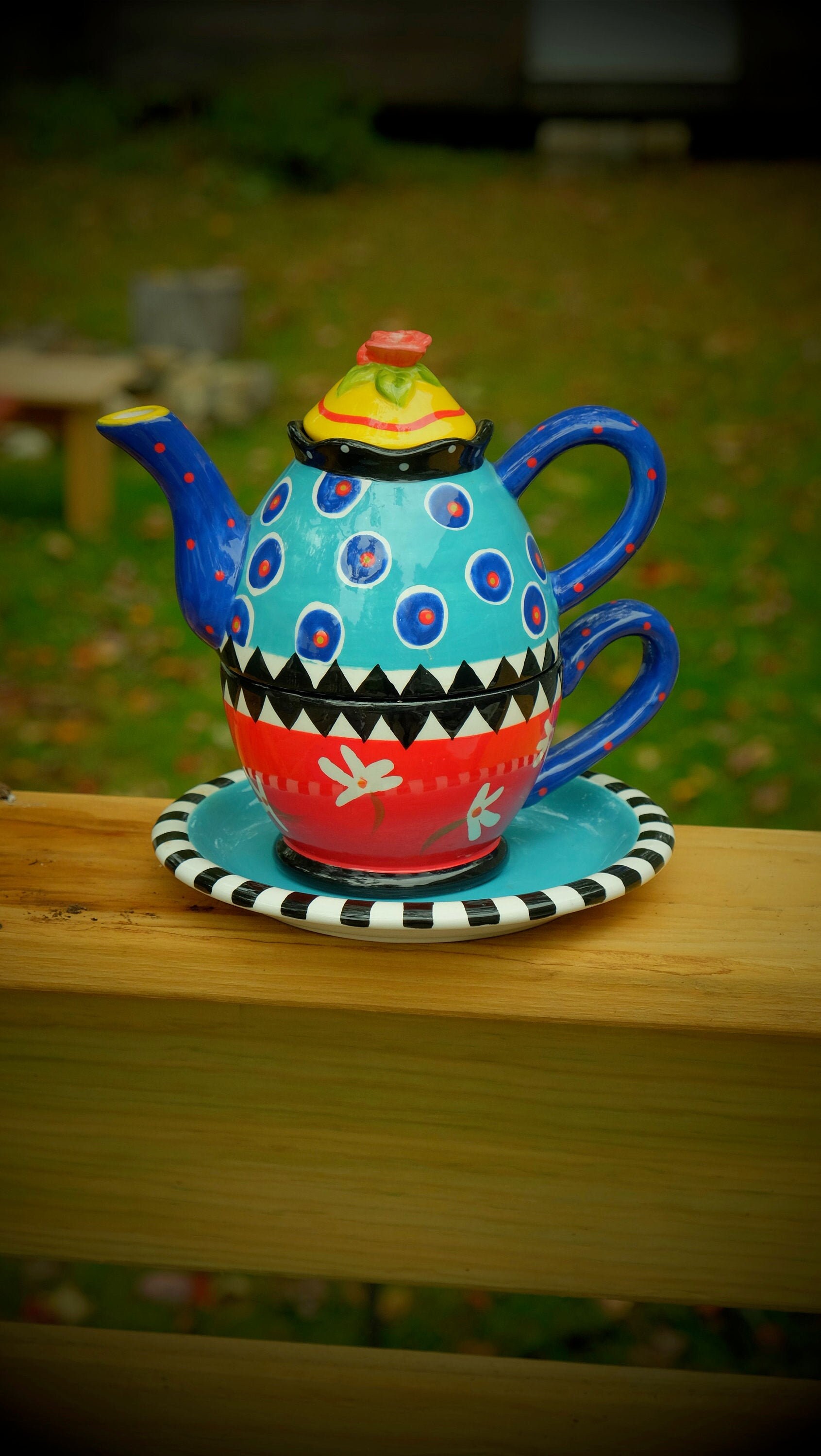 Teapot cup and saucer combination Etsy