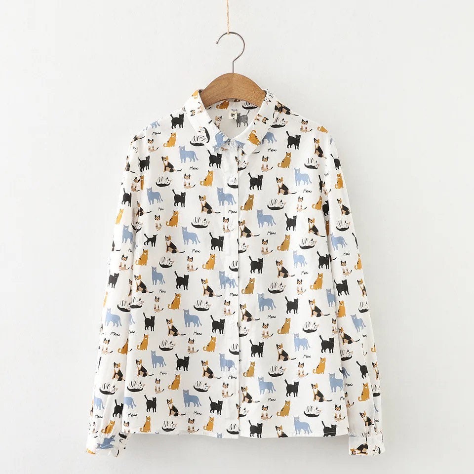 Cat Print Shirt -