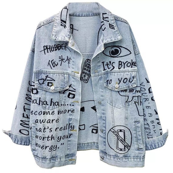 cartoon denim jacket