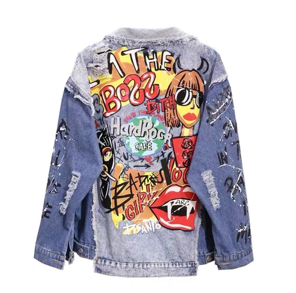 Graffiti Jean Jacket - Etsy