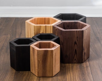 Cedar Wood Hexagon Planter