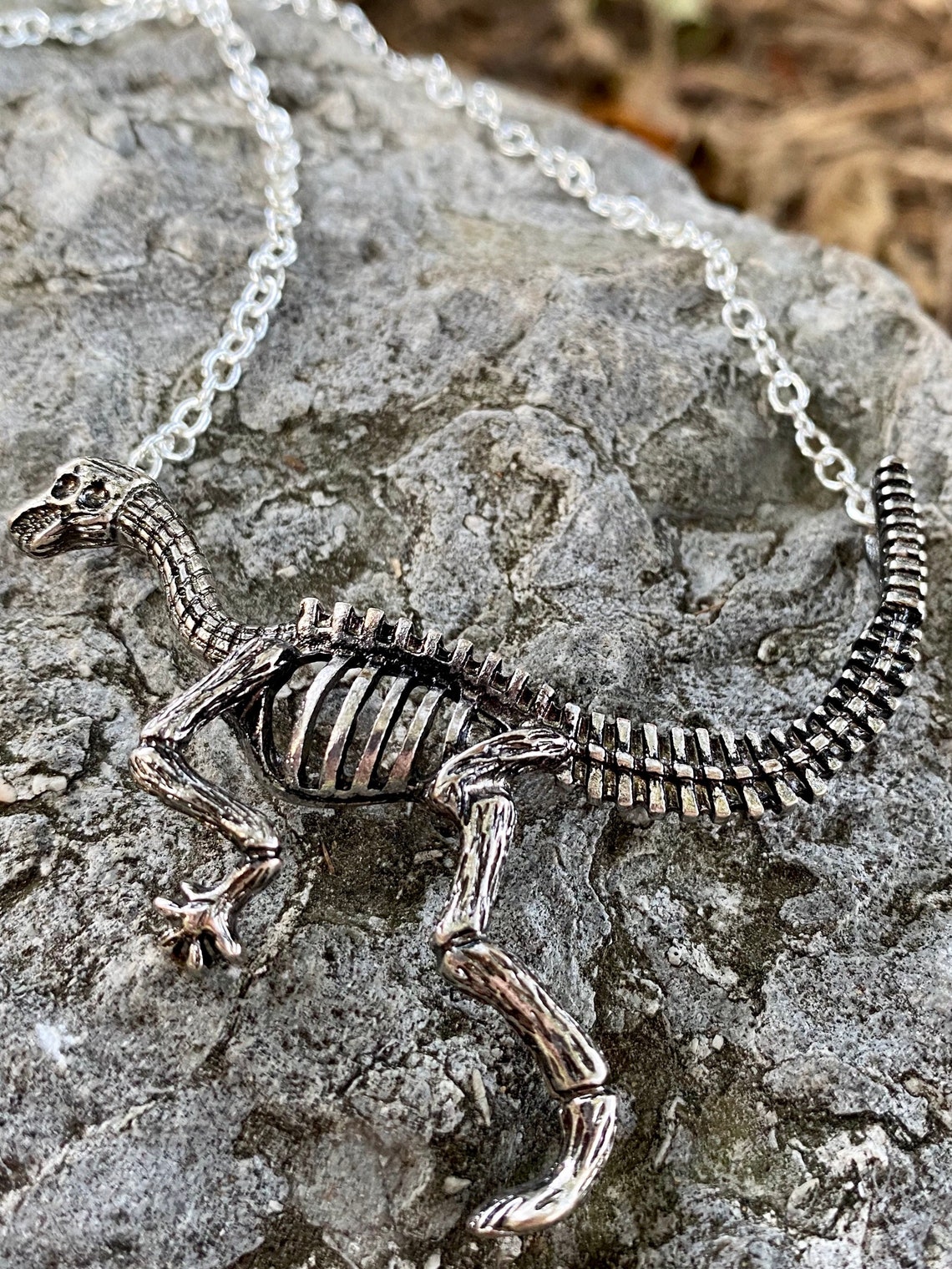 Dinosaur Skeleton Necklace Etsy