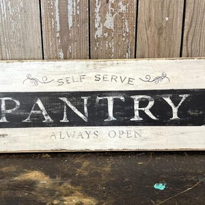 Farmhouse Vintage Primitive PANTRY  Wooden Sign Distressed Rustic Chippy farmhouse decor