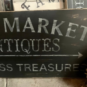 Handmade Vintage Wooden Sign FLEA Market Primitive Distressed Rustic ...
