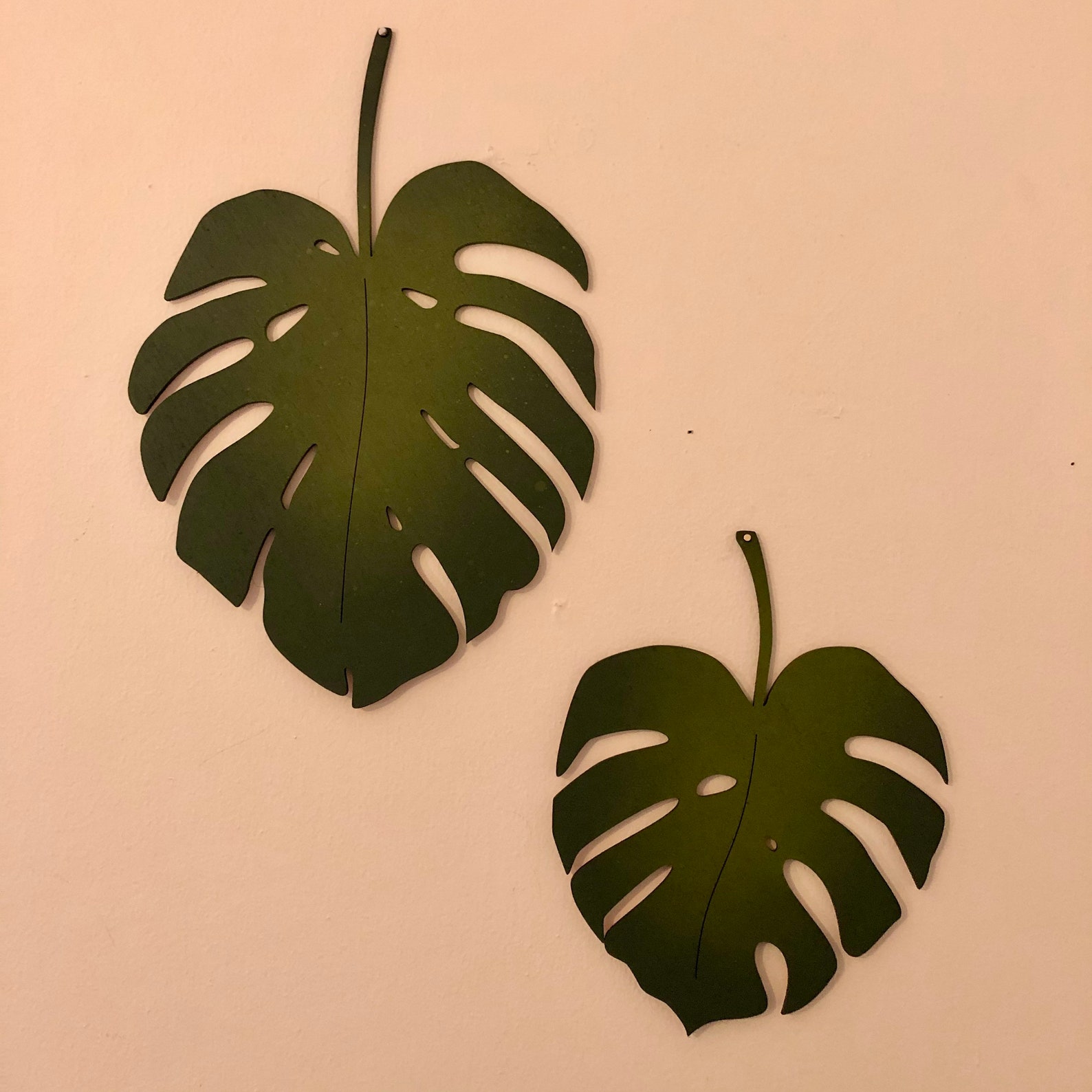 Monstera Wall Art Wood Comes in Set of Two or Single Pieces Etsy