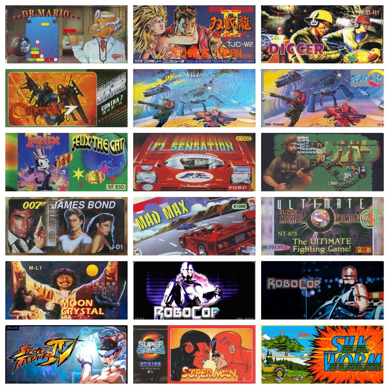 Stickers for Dendy cartridges large collection in digital Etsy