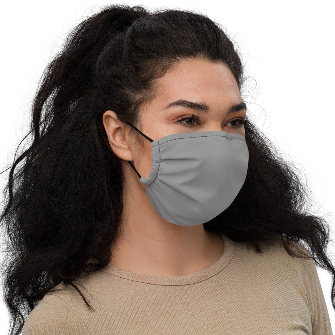 Grey reusable face mask with Pocket for a filter or napkin Etsy