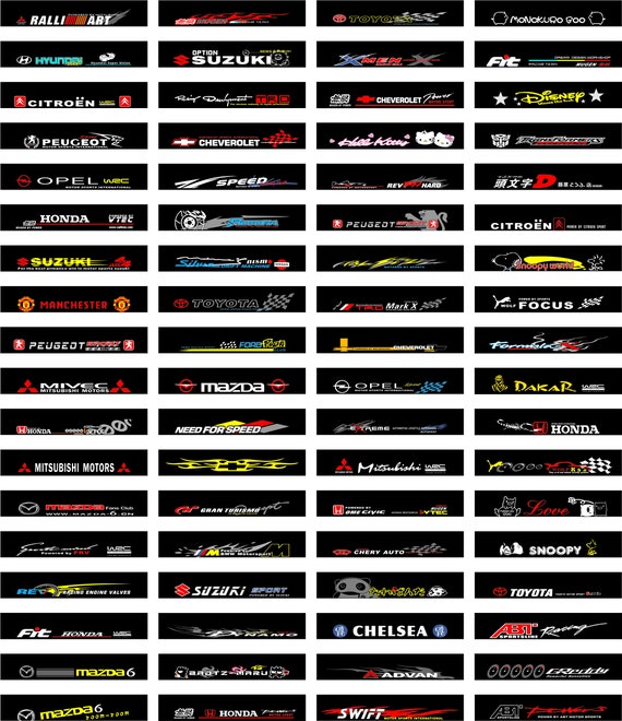Car Brand Logo Sticker 48 Sheets Etsy
