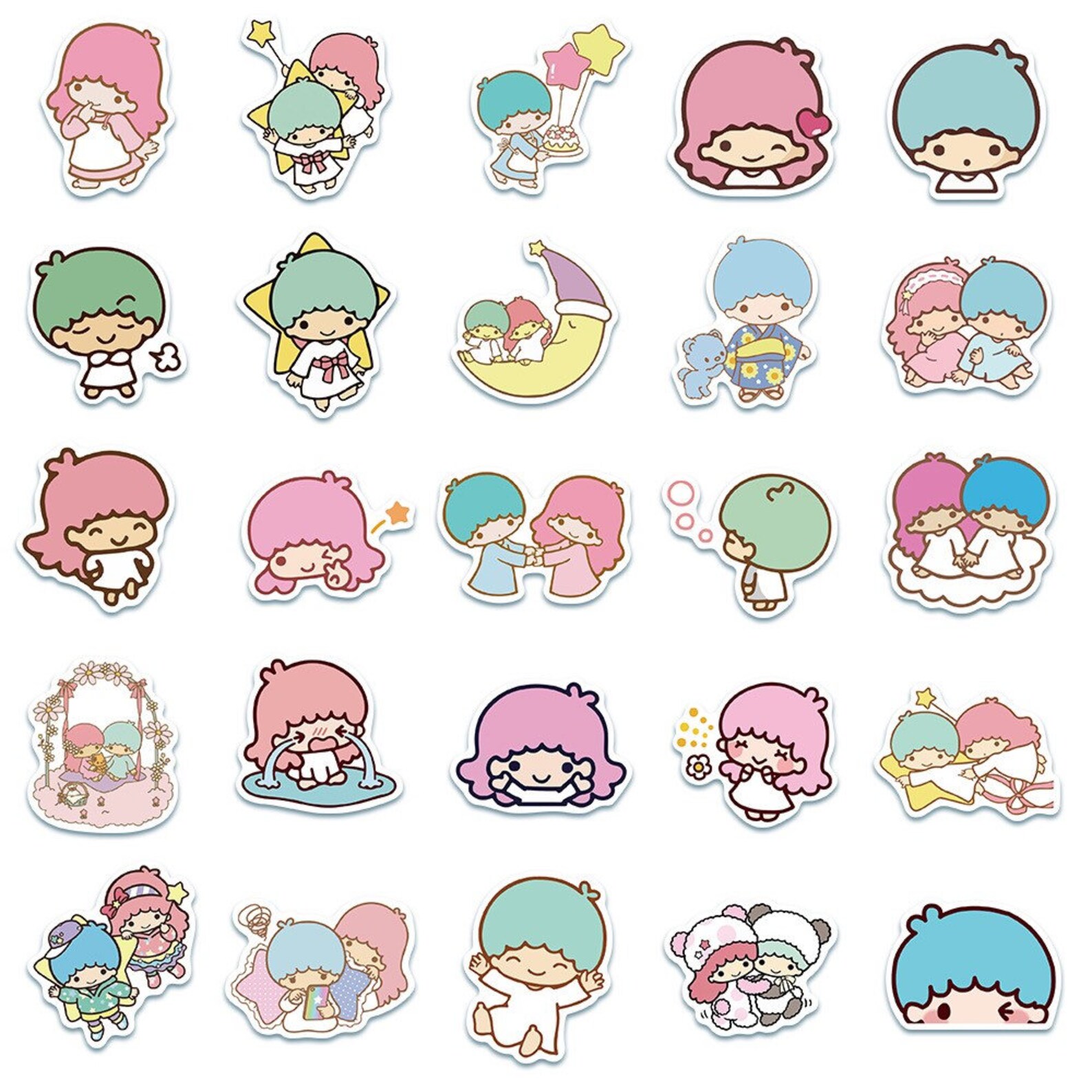 Little Twins Star Sticker 50 Sheets Etsy