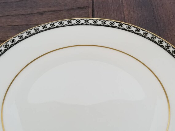 Vintage Wedgewood Ulander Black Bread and Butter Plates, Made in
