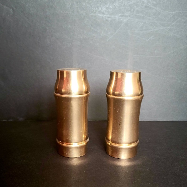 Vinage Solid Brass Small Salt and Pepper Shakers, Made in Thailand