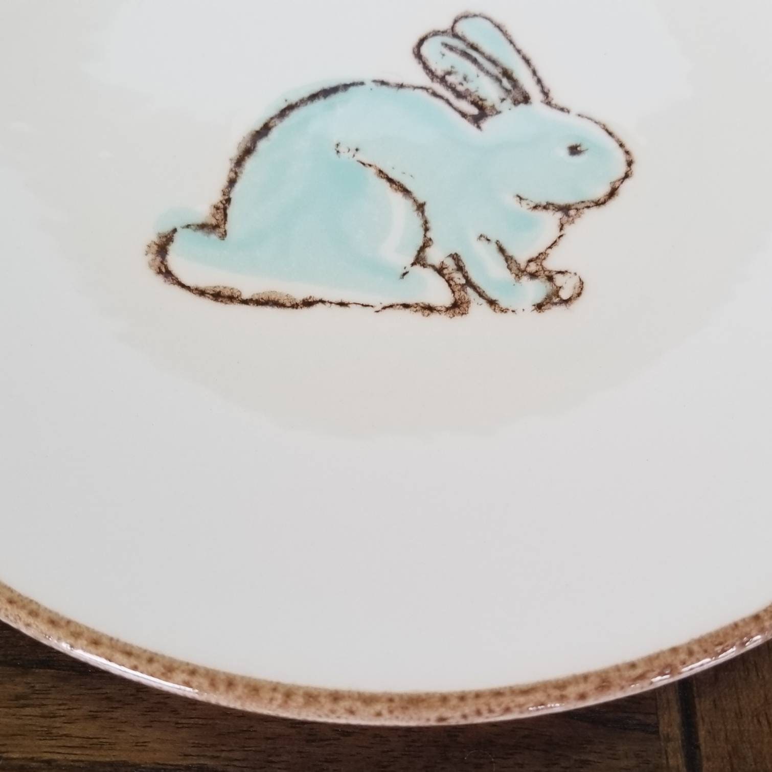 V Ceramic Bunny/Rabbit Salad/Dessert Plates Made in Portugal Etsy