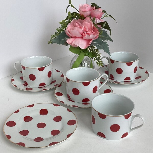 Polka Dot Tea Cups Etsy