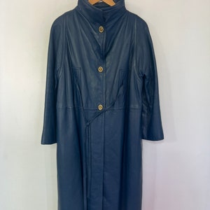Sills Bonnie Cashin Navy Leather Trench Coat