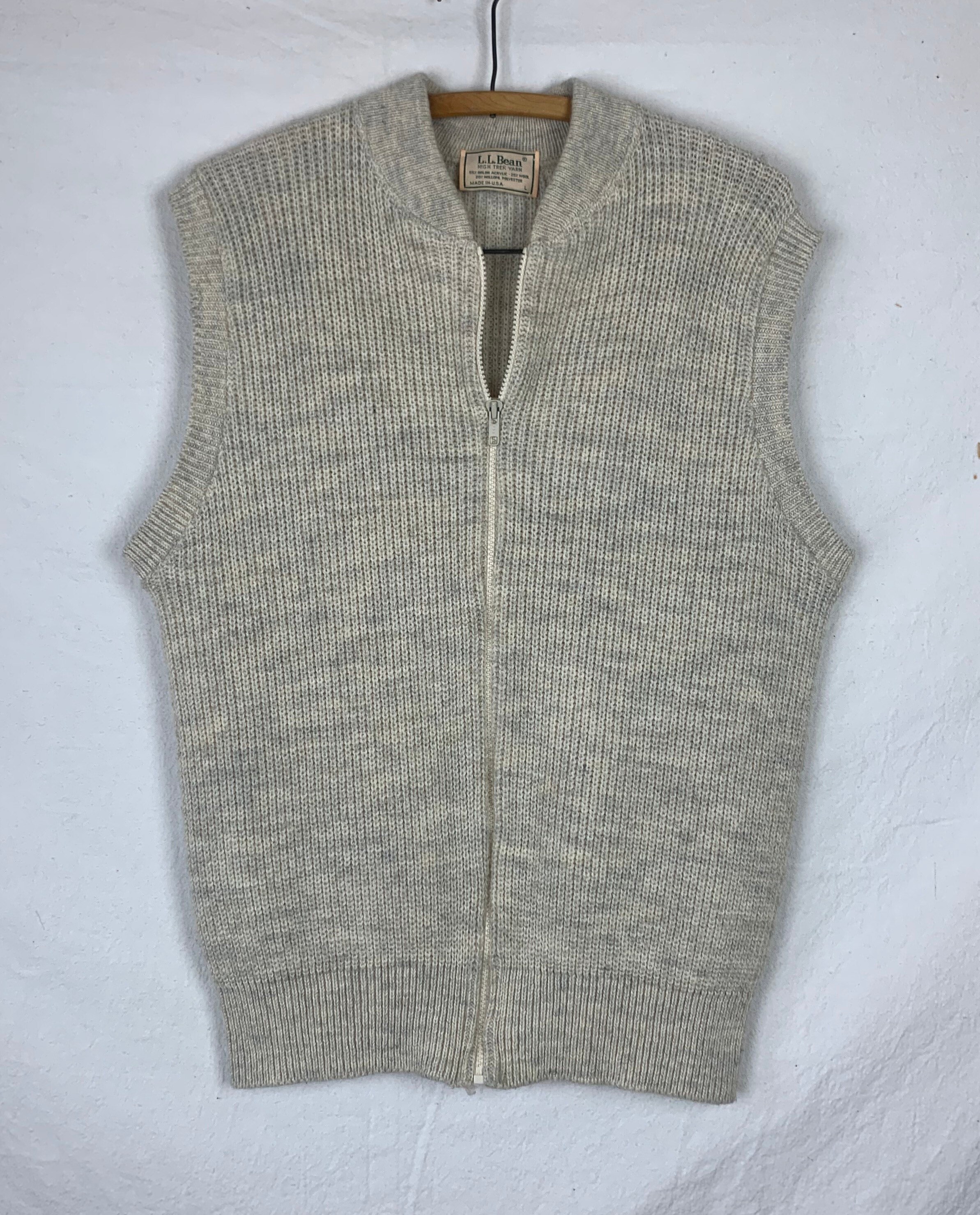 L.L. Bean Knit Zip Up Sweater Vest | Etsy
