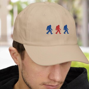 Embroidered Bigfoot Hat, Funny Sasquatch Cap, Vintage Outdoors Embroidery Hat, Unique Forest Cryptid Gift, Cryptid Lover Embroidered Cap