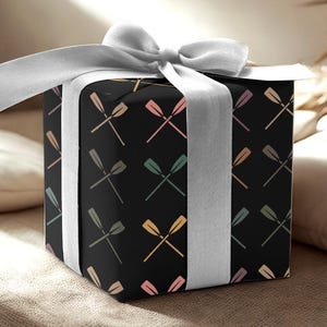 Retro Rowing Wrapping Paper, Colorful Rowing Gift Wrap, Unique Sports Birthday Gift Wrap, Vintage Christmas Rowing Paper for Athletes