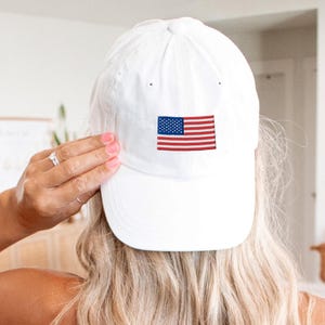 American Flag Trucker Hat, Embroidered USA Cap, Patriotic Mesh Snapback, 4th of July Baseball Hat, Red White Blue Pride Hat