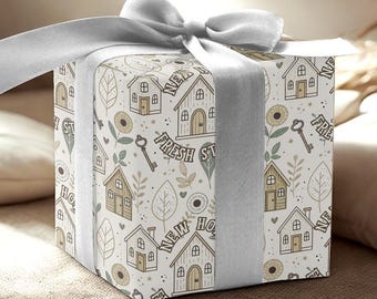 Housewarming Gift Wrapping Paper, New Homeowner Gift Wrap, Funny New House Gift Wrap Roll, Condo Owner Paper, Home Sweet Home Wrap