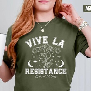 Floral Vive La Resistance Sweatshirt, Moon Phase Feminist Resistance Shirt, Empowering Woman, Female Power, Women's Right Resist Hoodie
