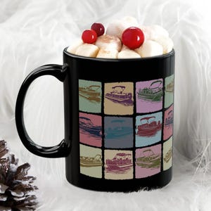 Pontoon Boat Captain Mug, Lake Life Coffee Cup, Boating Lover Gift, Retro Pontoon Boat Mug, Funny Boat Captain Gift, Lakehouse Coffee Mug