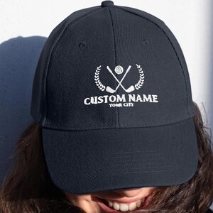 Custom Golf Club Name Hat, Personalized Embroidered Cap, Classic Gift for Golf Lovers, Elegant Team Hat, Country Club Style Cap