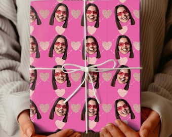 Custom Girl Photo Wrapping Paper, Personalized Gift Wrap with Picture for Birthday or Graduation, Fun Gift Wrap for Her Celebration