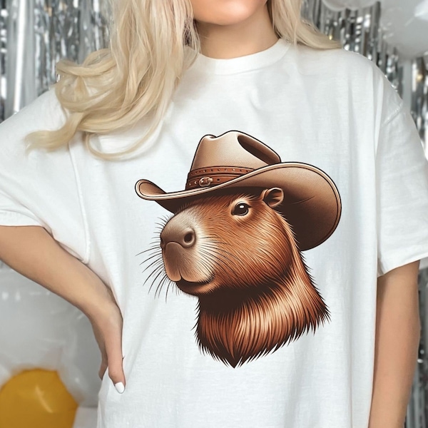 Capybara With Cowboy Hat Shirt, Capybara Howdy Tee, Capybara Lover Gift, Western Cowboy Shirt, Funny Rodent Tee, Western Cowboy Howdy Shirt