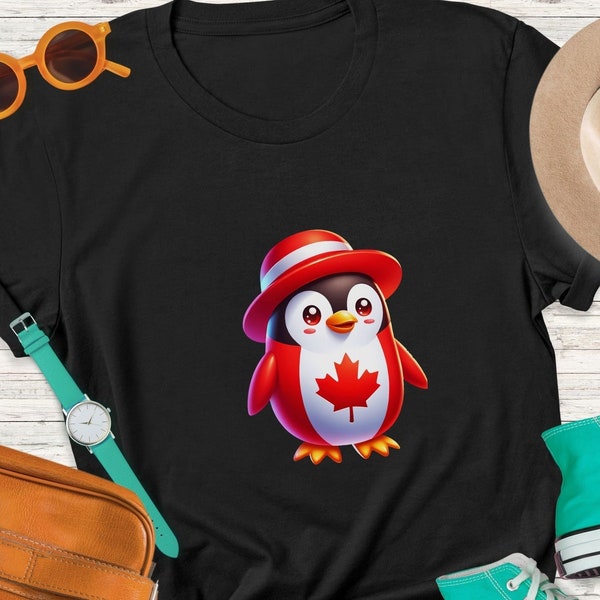Canada Day Penguin Shirt, Happy Canada Day Tshirt, Funny Penguin Shirt, Canada Day Sweatshirt, Canada Maple Leaf Gift, Penguin Lover Shirt