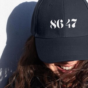 8647 Embroidered Hat, Subtle Anti Trump Cap, Pro-Democrat Political Hat, Hidden Message Liberal Baseball Cap, 86 47 Statement Hat for Gift