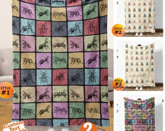 Ant Colony Insect Throw Blanket | Unique Bug Lover Gift | Entomologist Science Teacher Decor | Nature Pattern Cozy Home Accent